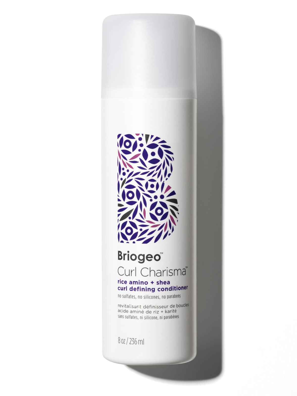 Briogeo Curl Charisma conditioner bottle front showing defined, hydrated curls