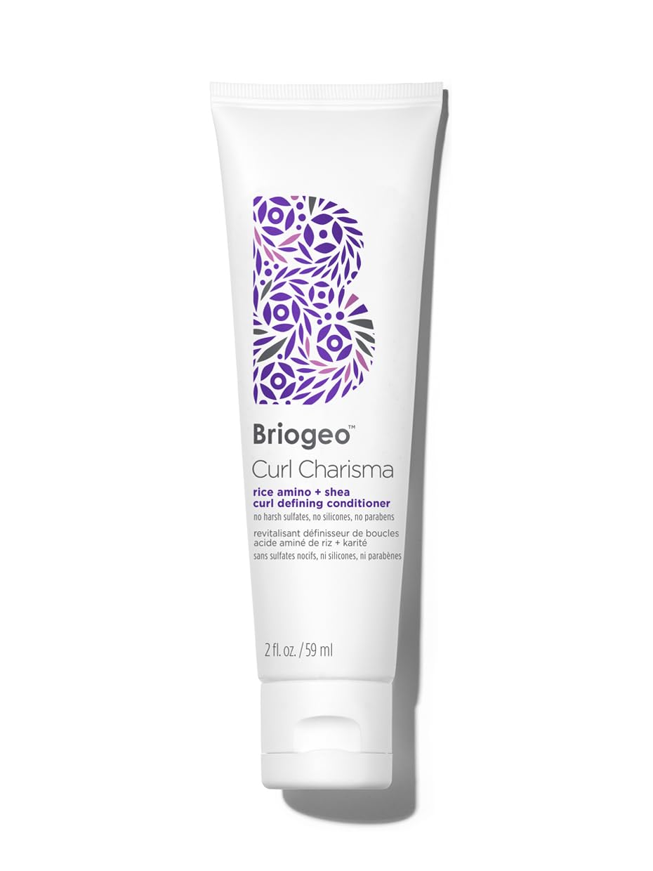 Briogeo Curl Charisma shampoo bottle highlights hydrating formula for defined waves.