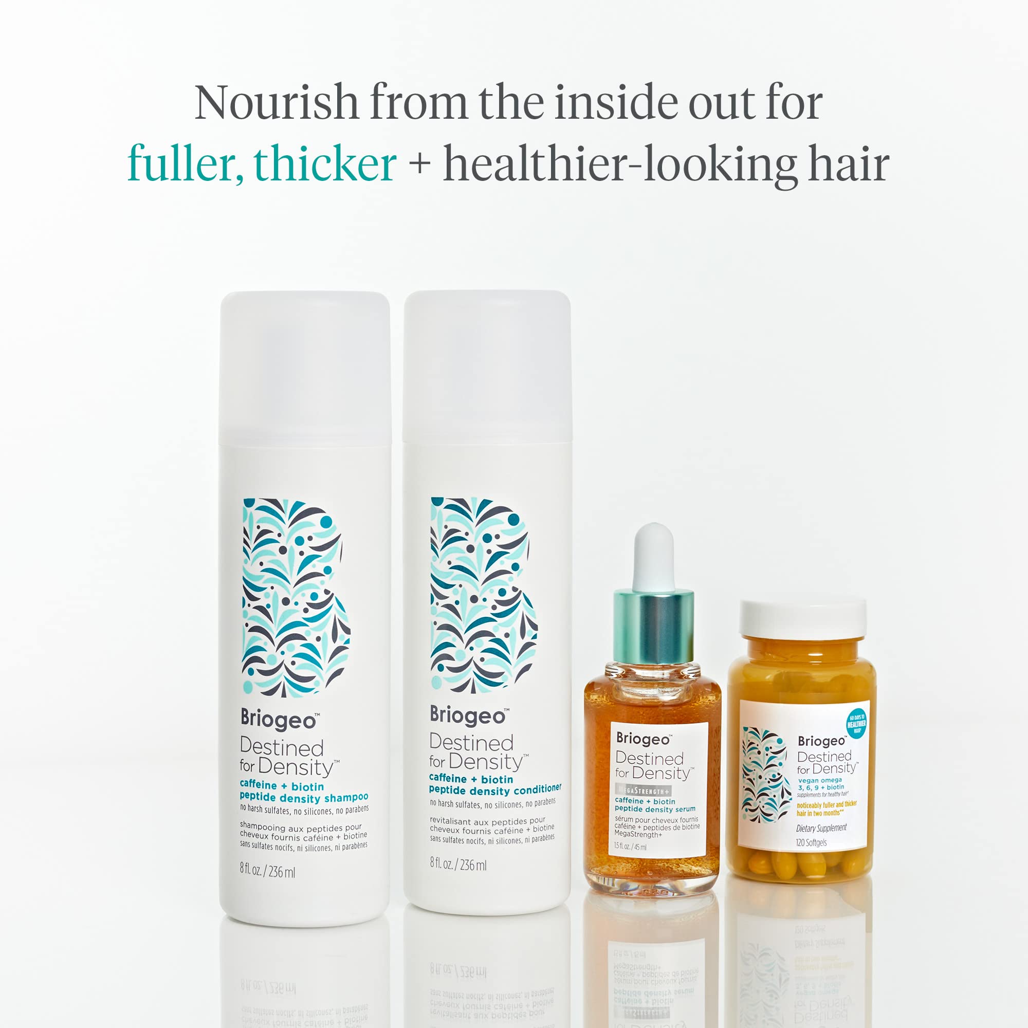 Briogeo Destined For Density coffee oil closeup highlights energy-boosting formula.