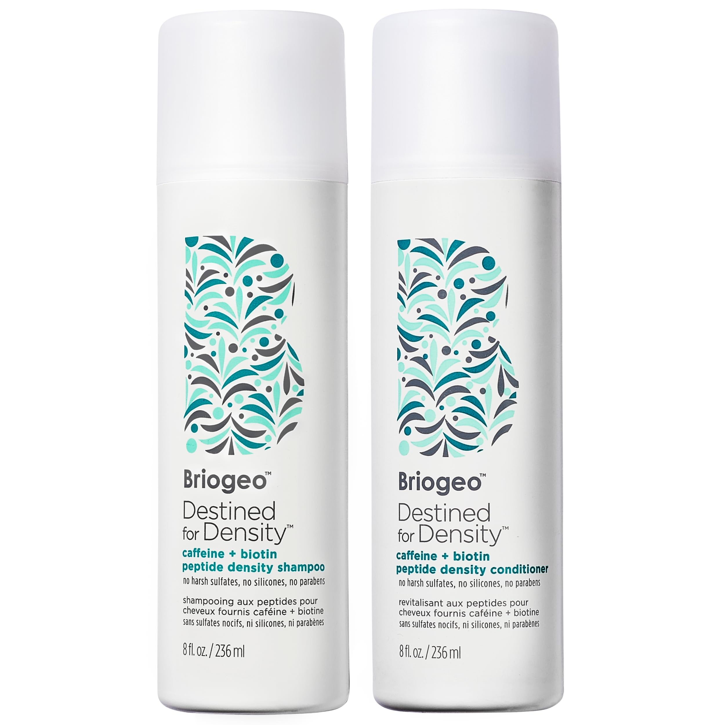 Briogeo Destined for Density shampoo bottle highlights volumizing cleanse for fine or thinning hair.