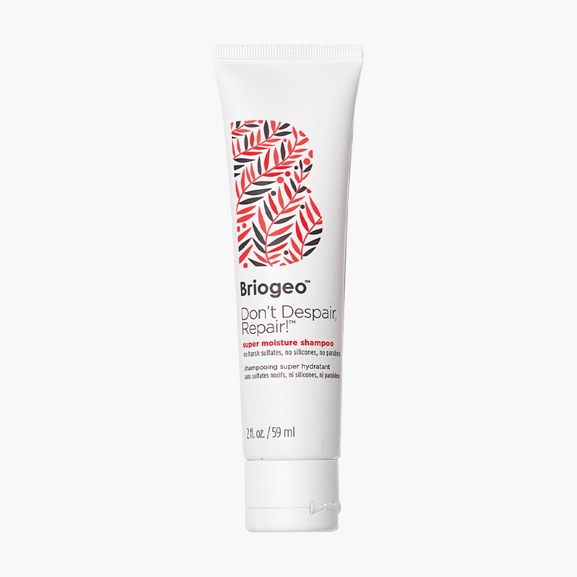 Briogeo Don't Despair, Repair bottle pour shows hydrating shampoo for dry, damaged hair
