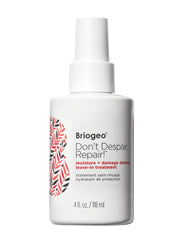 Briogeo Don't Despair Repair bottle shows compact 4 oz packaging for on-the-go care