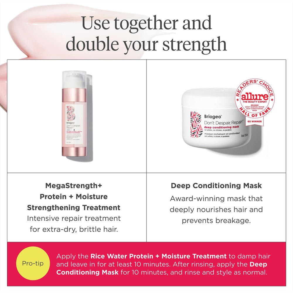 Briogeo Don't Despair, Repair! packaging label highlights vegan, cruelty-free formula.
