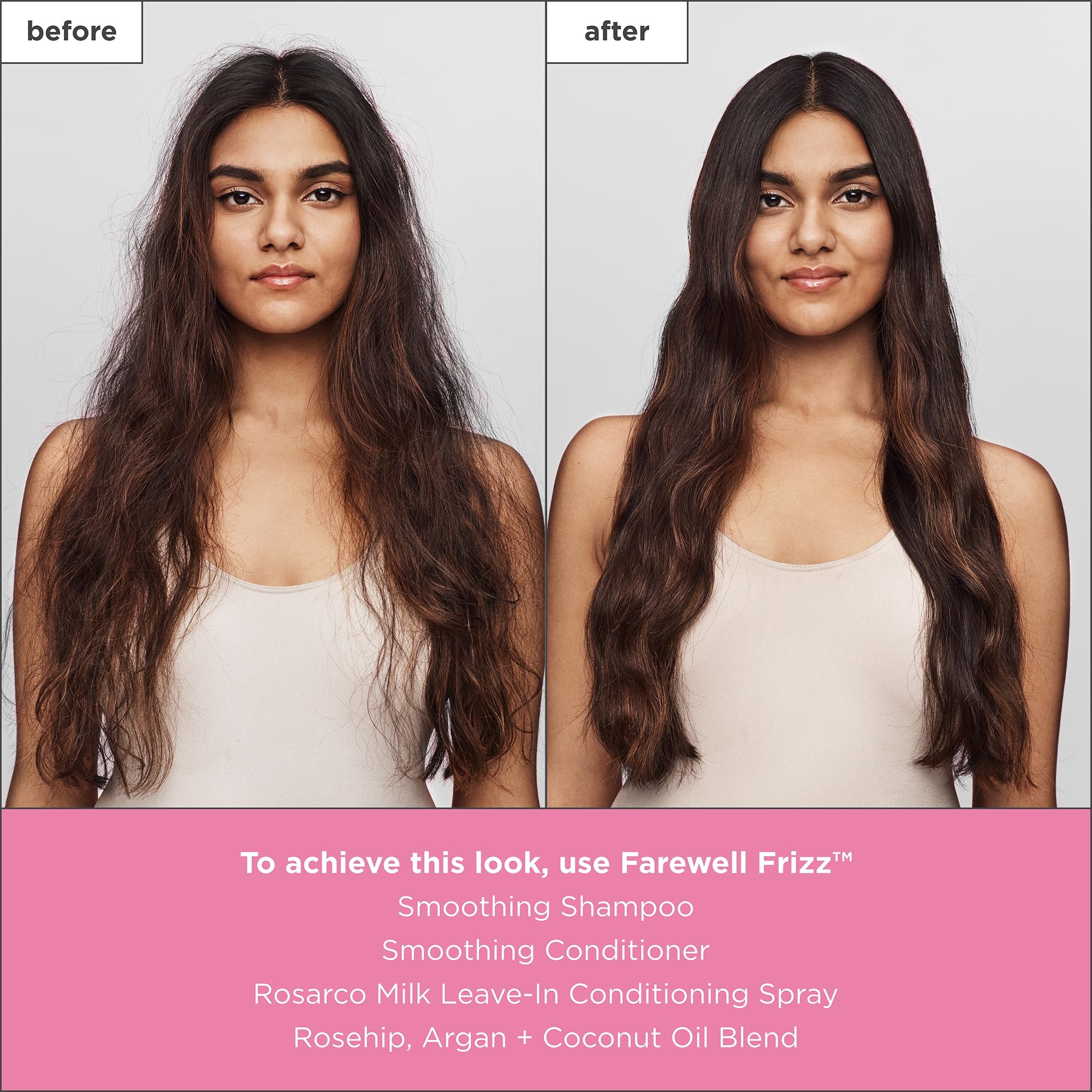 Briogeo Farewell Frizz texture on hair showing natural shine without greasiness