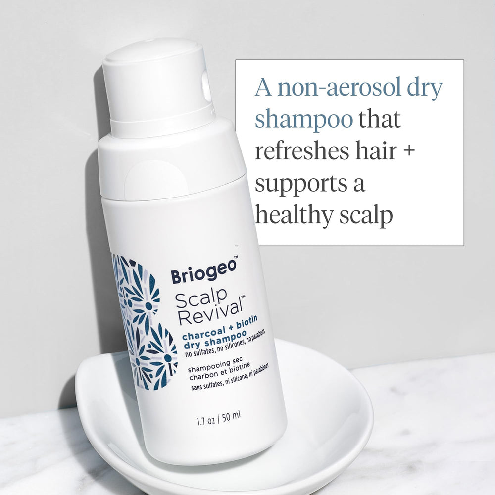 Briogeo Scalp Revival charcoal detox close-up showing impurity removal.
