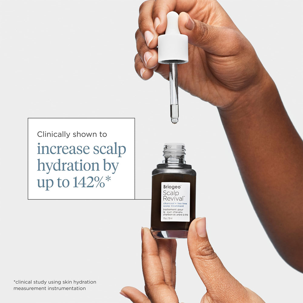 Briogeo Scalp Revival fast-drying texture shows non-greasy scalp care