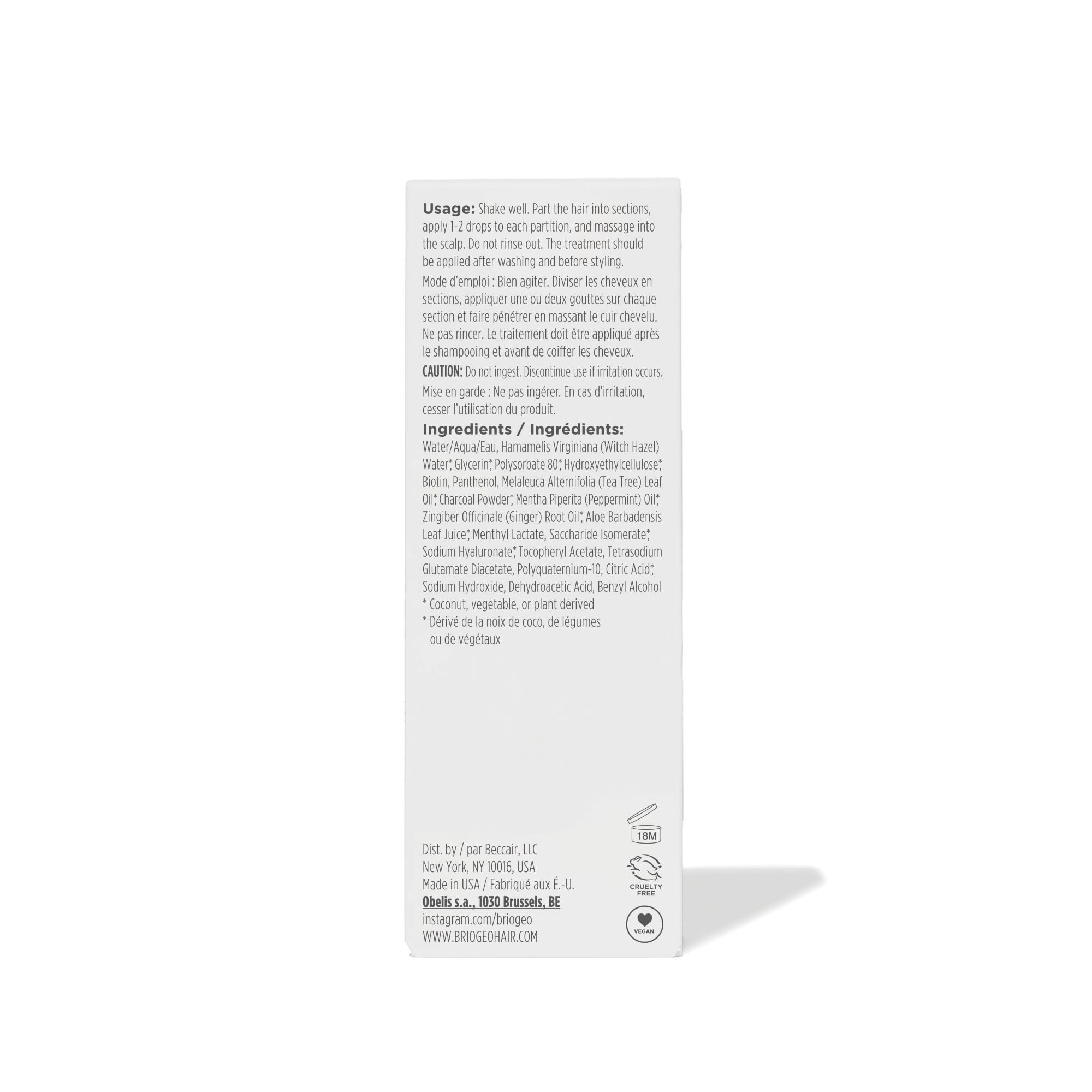 Briogeo Scalp Revival vegan claim visible on packaging