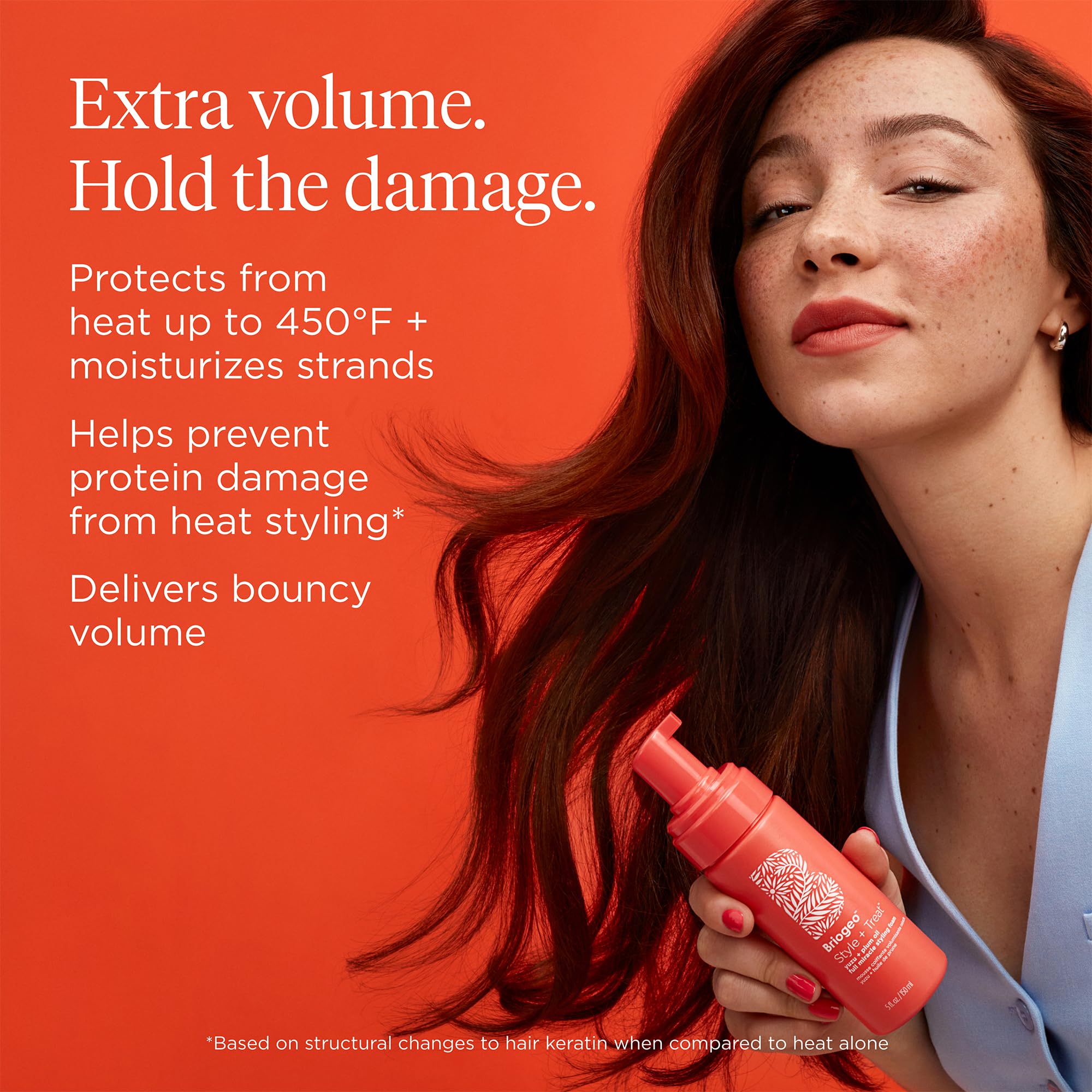 Yuzu and Plum Oil nourish hair during styling