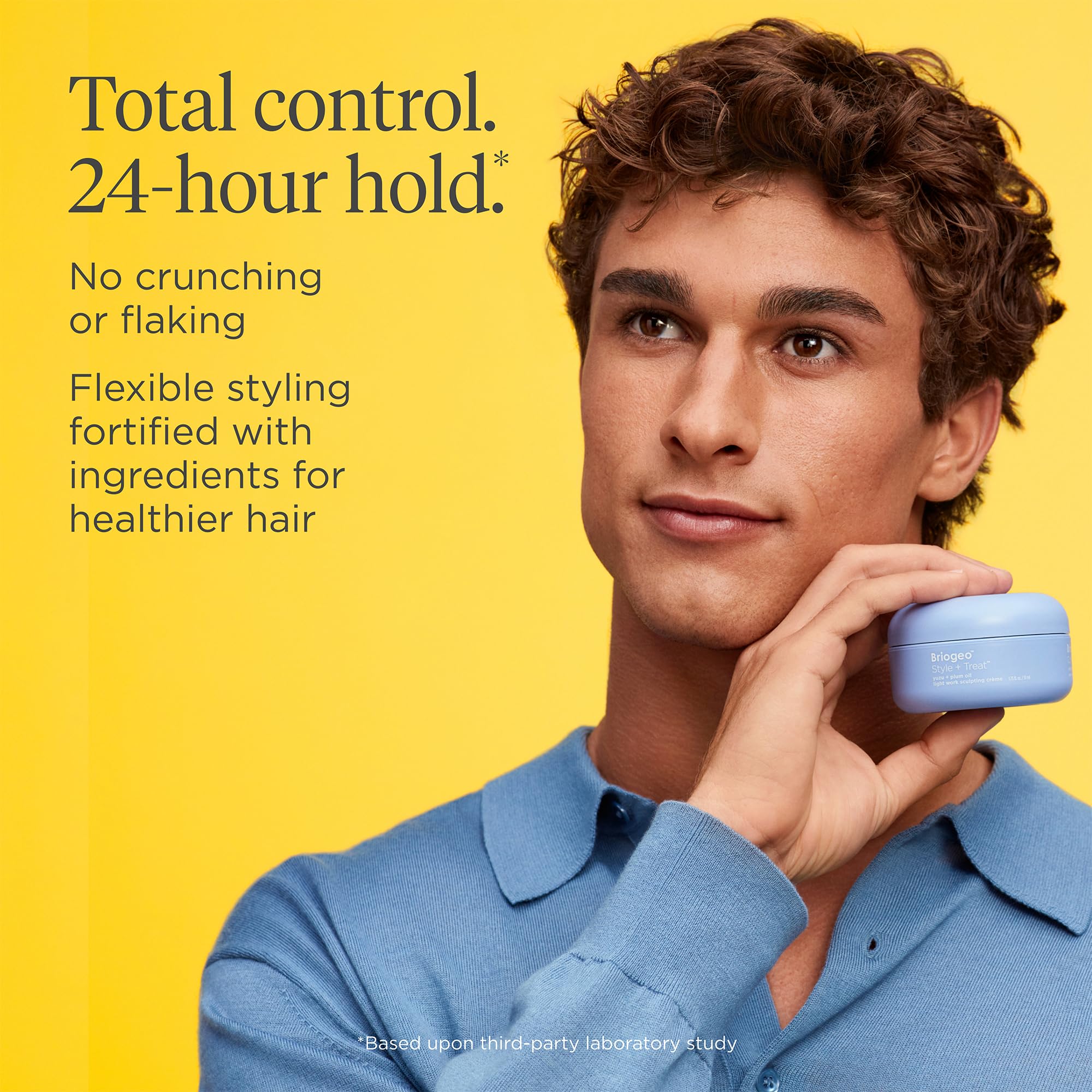 Briogeo Style and Treat Yuzu Plum Oil 24-hour hold shown in action.