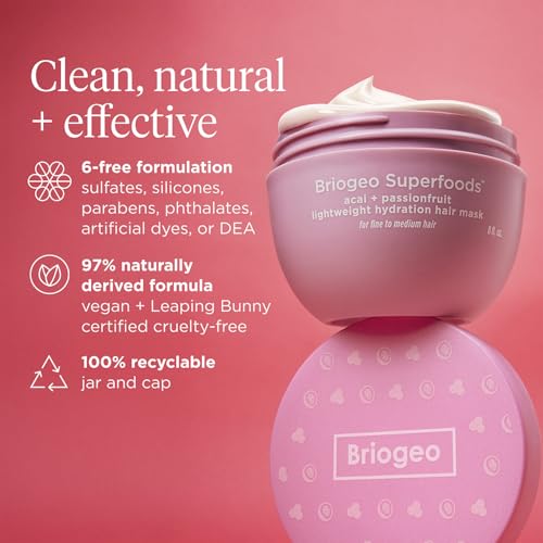 Briogeo Superfoods 5-minute results concept suggests quick softness and shine.