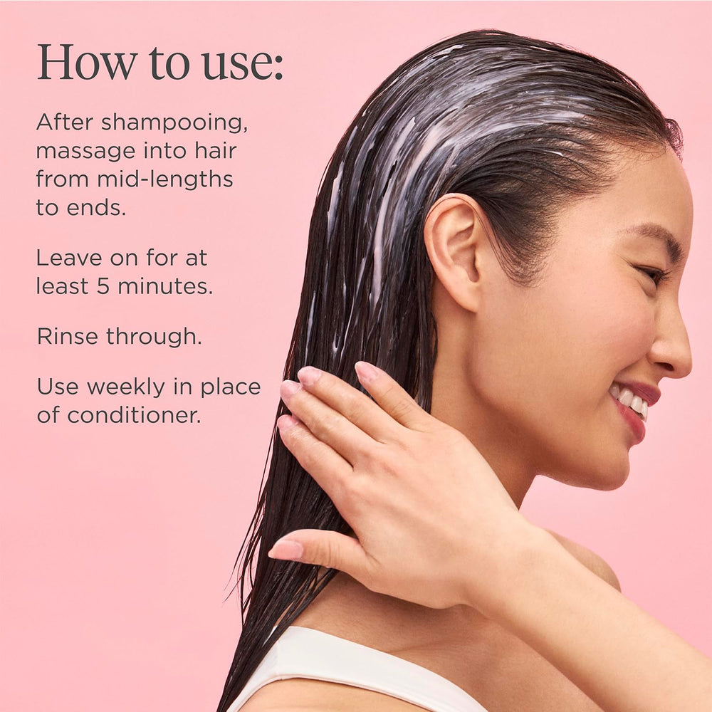 Rinsing Briogeo mask to reveal clean wash and soft shine