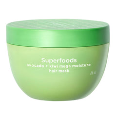Briogeo Superfoods Avocado Kiwi Mask bottle highlights deep hydration for dry hair