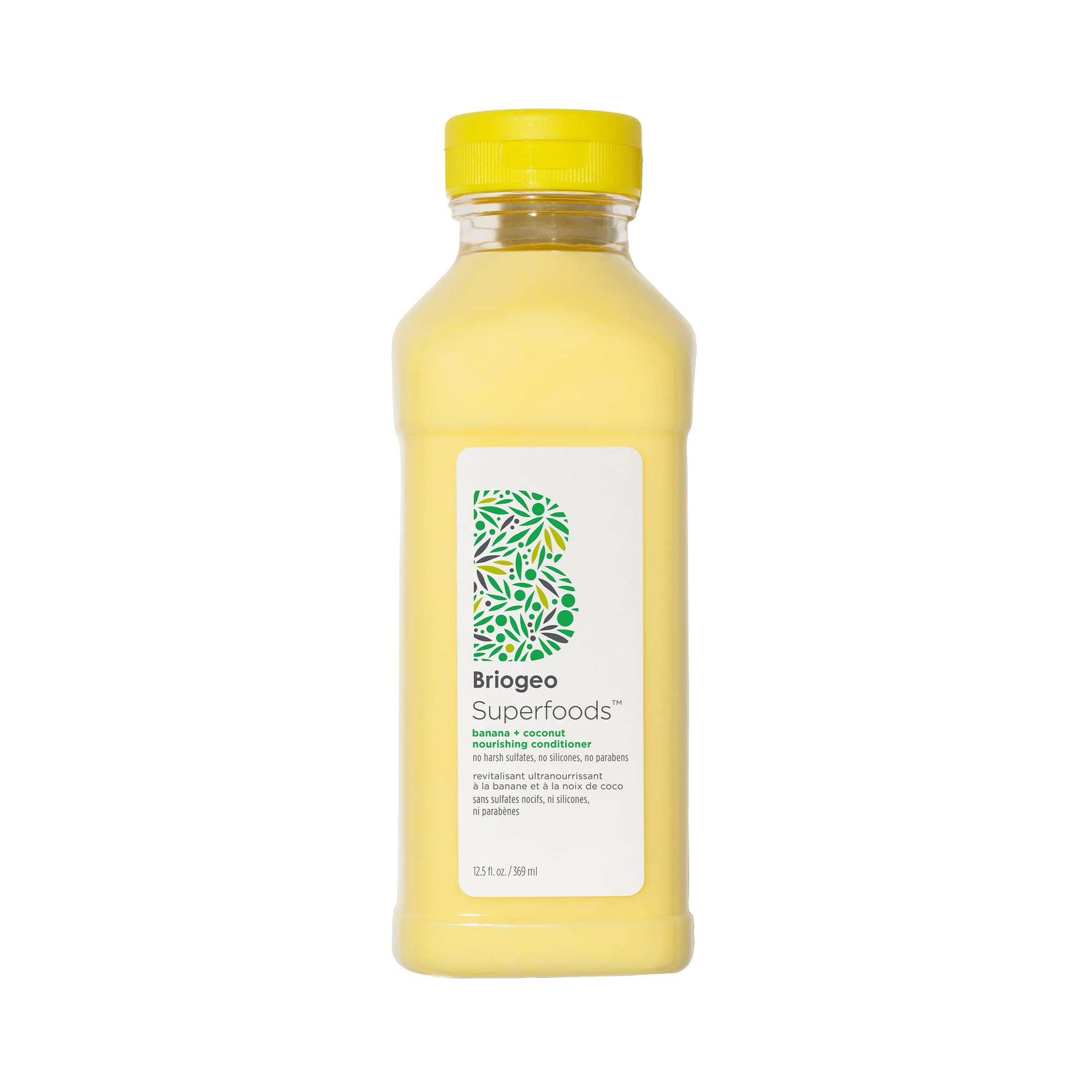 Briogeo Superfoods Banana Coconut Conditioner bottle for daily moisture in dry hair