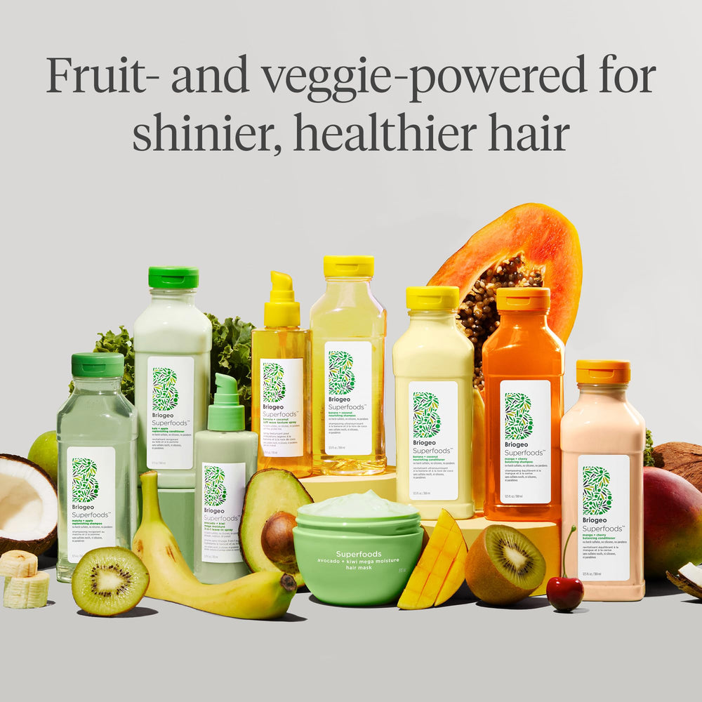 Briogeo Superfoods Kale + Apple Conditioner eco-packaging highlights recyclable materials.