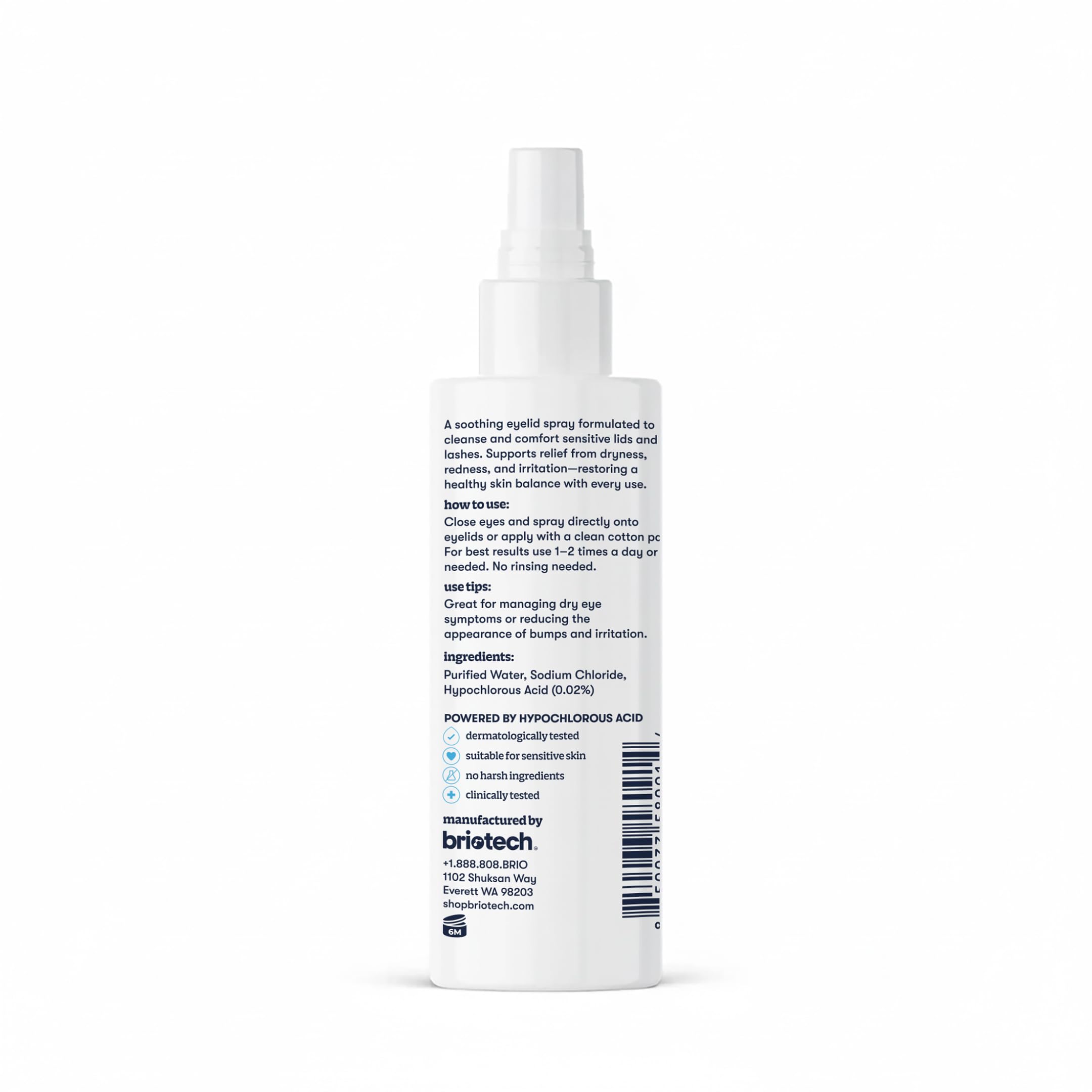 BRIOTECH Eyelid Cleanser cotton pad use promotes gentle debris removal.