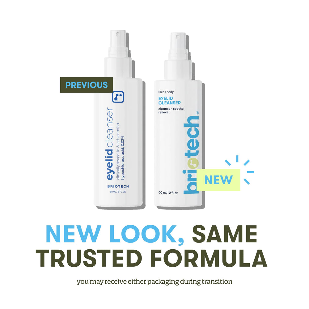 BRIOTECH Eyelid Cleanser free from alcohol, oil, sulfates, parabens, and preservatives.