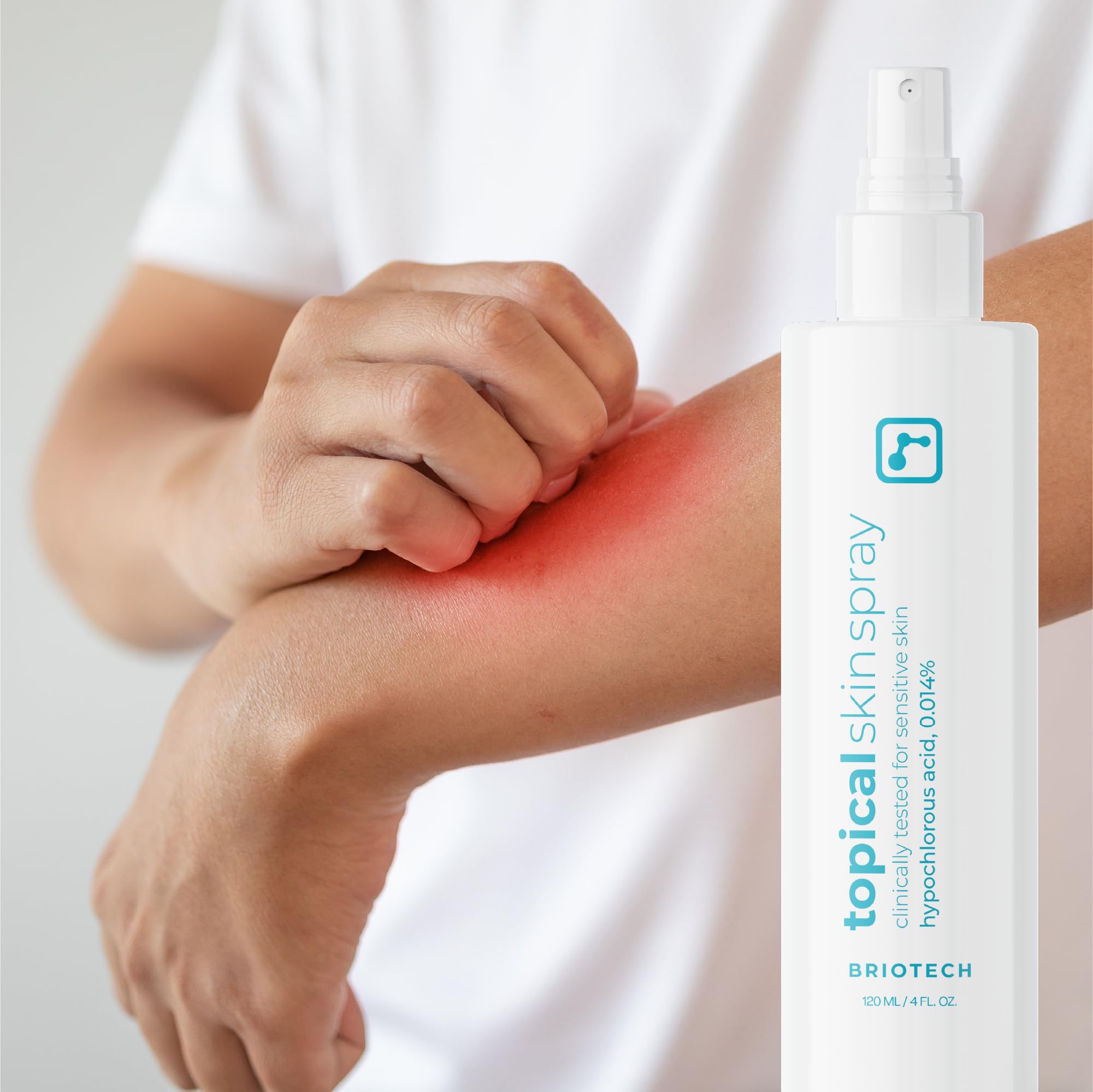 BRIOTECH skincare routine inset emphasizes maintenance with daily moisturizer.