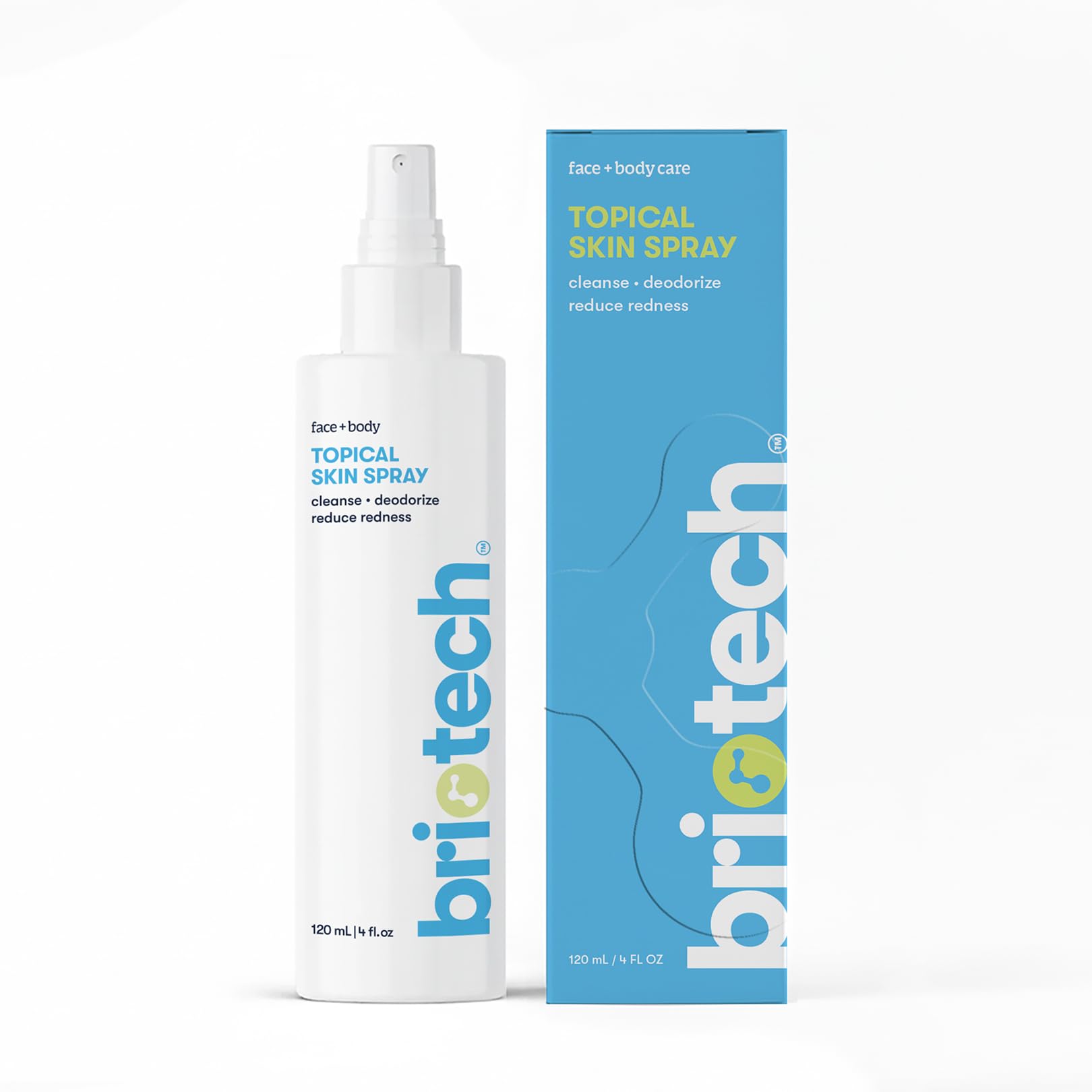 BRIOTECH Topical Skin Spray bottle front for soothing sensitive skin