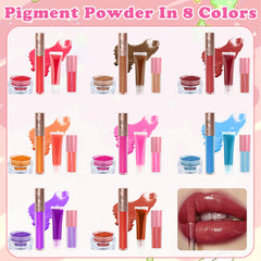 BRIPATI pigment powders in eight colors for vibrant, mixable gloss creations.