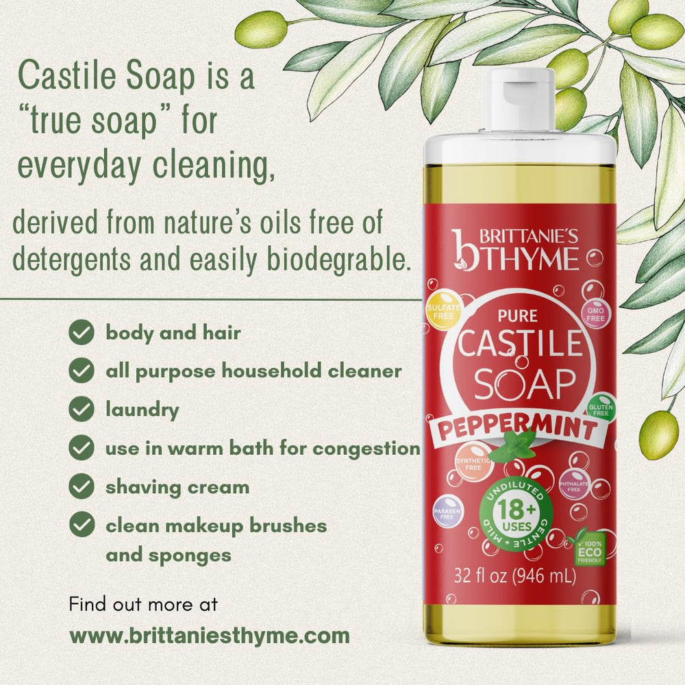 Brittanie's Thyme Castile label image conveys organic ingredients and eco-friendly design.