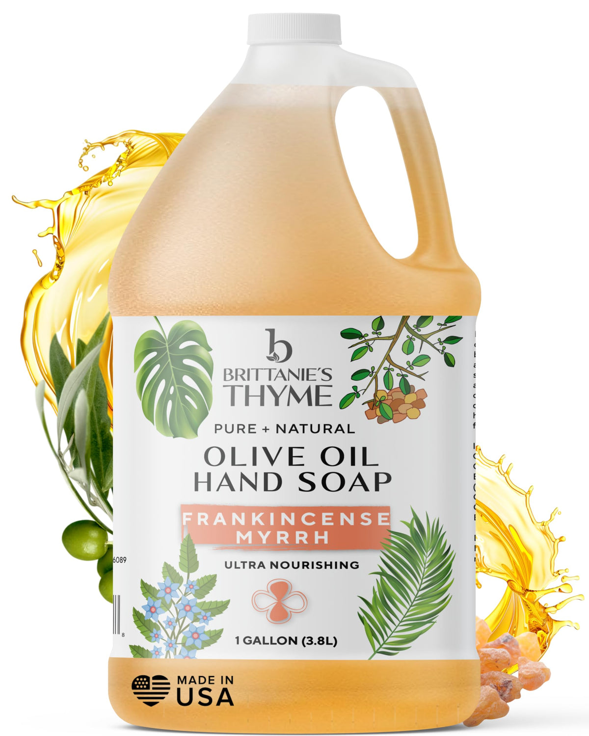 Brittanie's Thyme castile soap bottle pour for gentle cleaning
