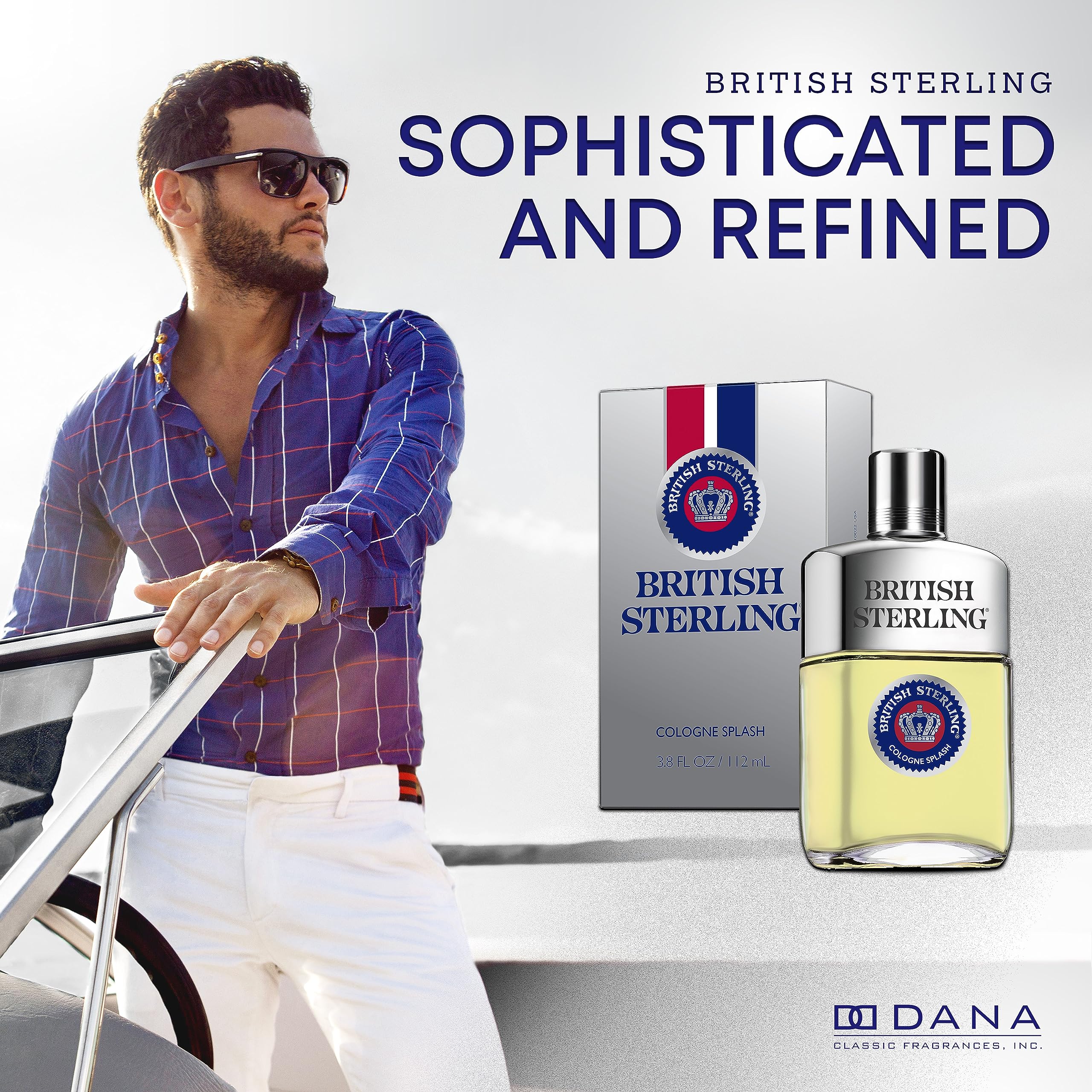 British Sterling Cologne Splash cap closeup—sleek presentation for a refined look.