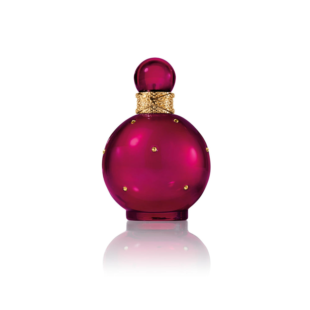 Britney Spears Fantasy Intense bottle in bold pink for evening allure.