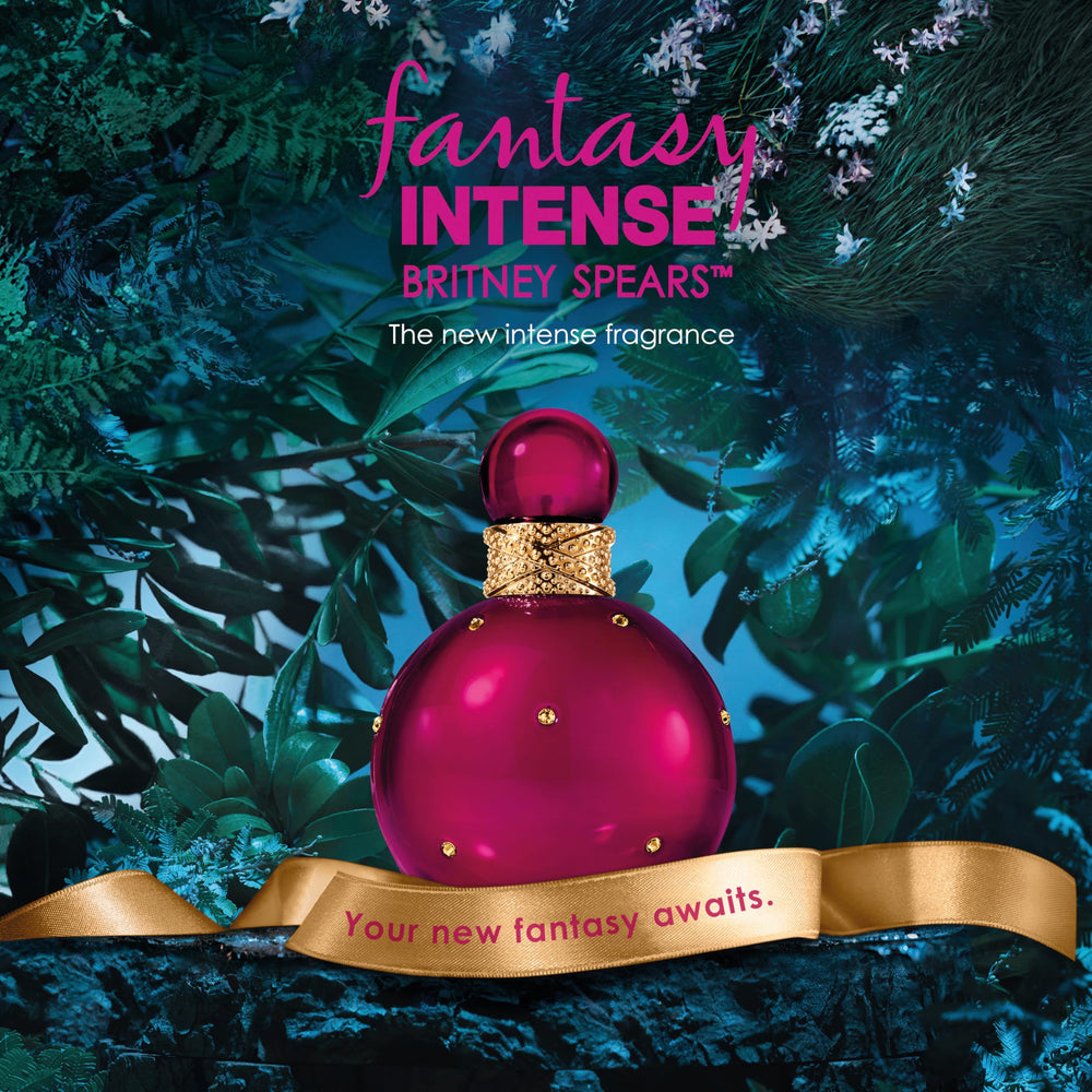 Britney Spears Fantasy Intense close-up texture with rich pink glass finish.
