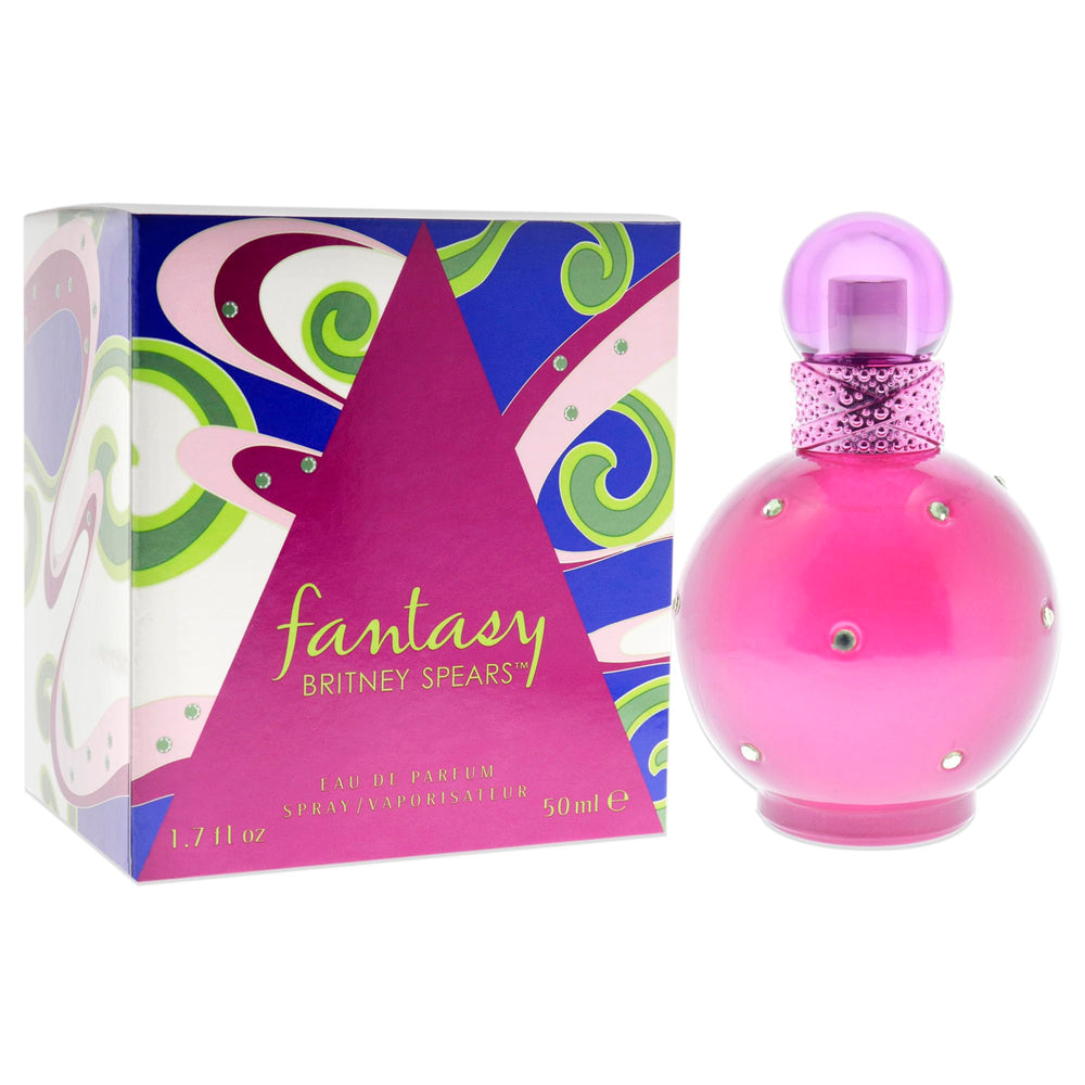 Britney Spears Fantasy pink bottle detail—vibrant packaging for chic, gift-ready style.