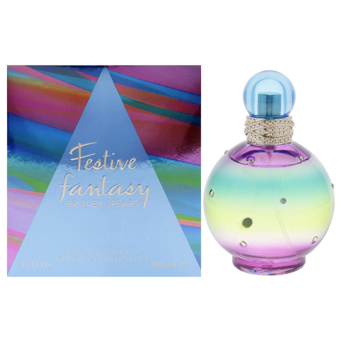 Britney Spears Festive Fantasy EDT bottle front view suggesting confident everyday wear.