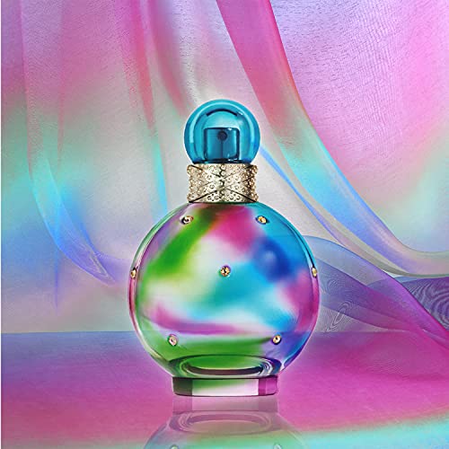Britney Spears Festive Fantasy EDT bottle side view showcasing sleek, gift-ready packaging.