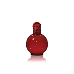 Britney Spears Hidden Fantasy bottle front reveals a bold red fragrance for evening wear.