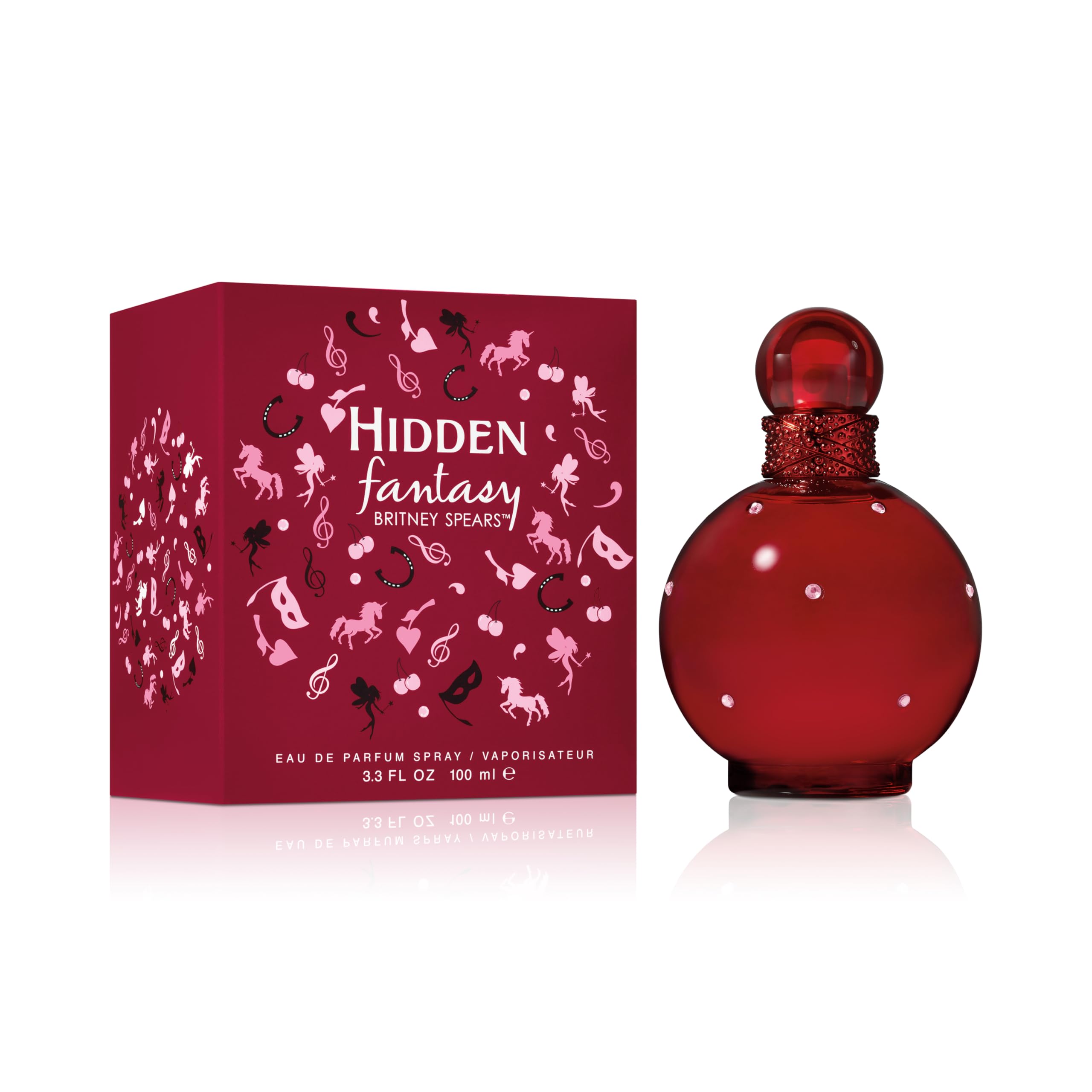 Britney Spears Hidden Fantasy cap highlights gift-worthy packaging for special occasions.