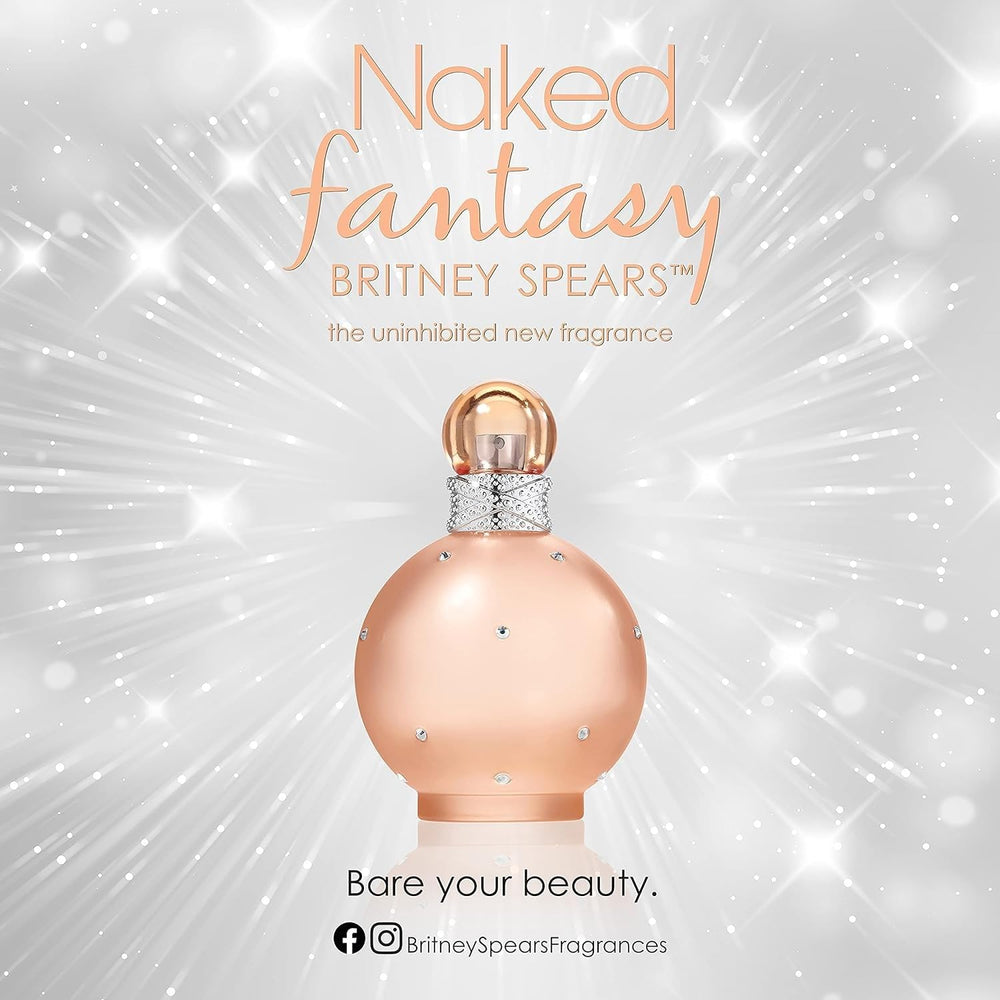 Naked Fantasy bottle shows peach tones for a radiant vibe