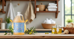 Brittanie's Thyme 1-gallon refill bucket highlights bulk eco-friendly option for homes.