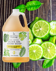 Brittanie's Thyme body-wash-face-cleanser image highlights gentle, moisturizing lather for body and face