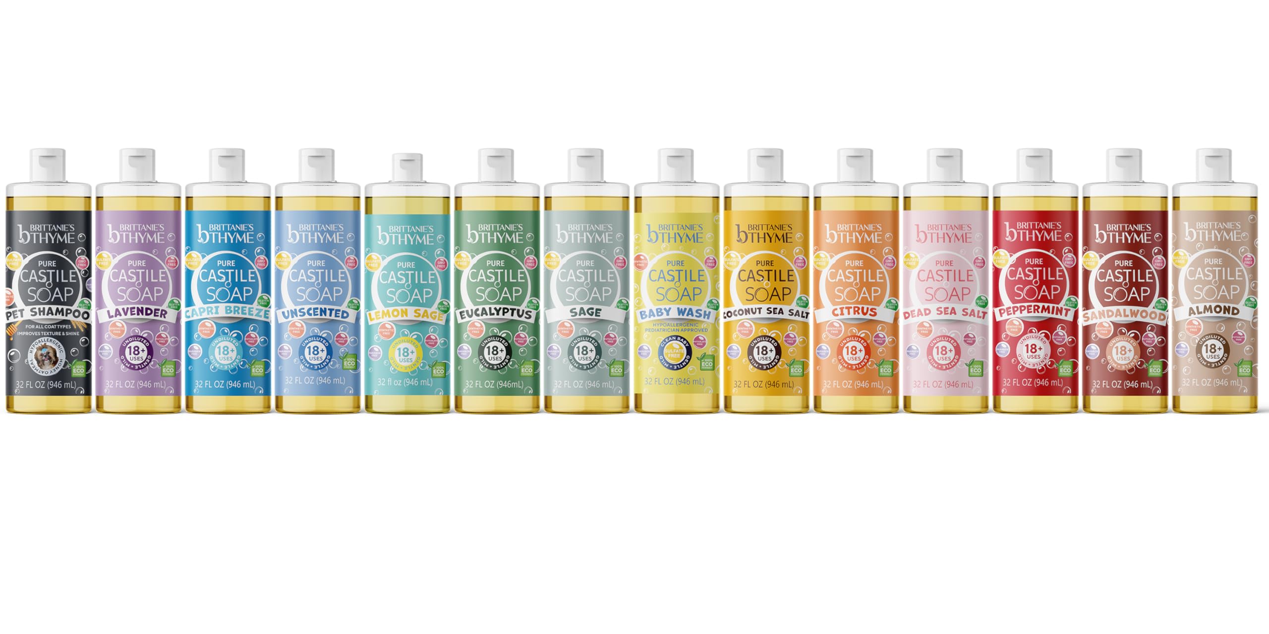 Brittanie’s Thyme olive oil and coconut oil blend supports skin-friendly cleansing.
