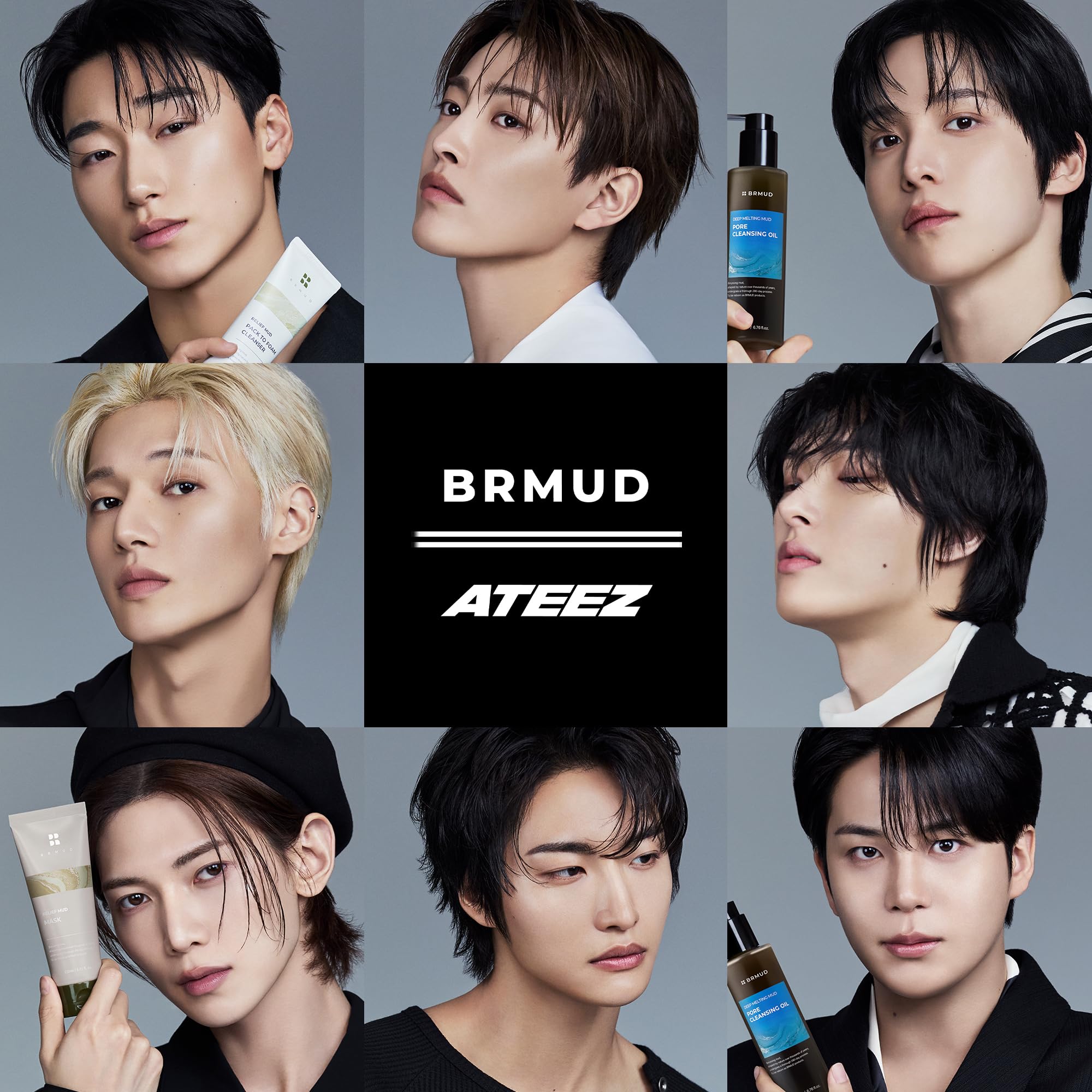 BRMUD Relief Mud Scrub micro-exfoliating particles for gentle texture refinement.