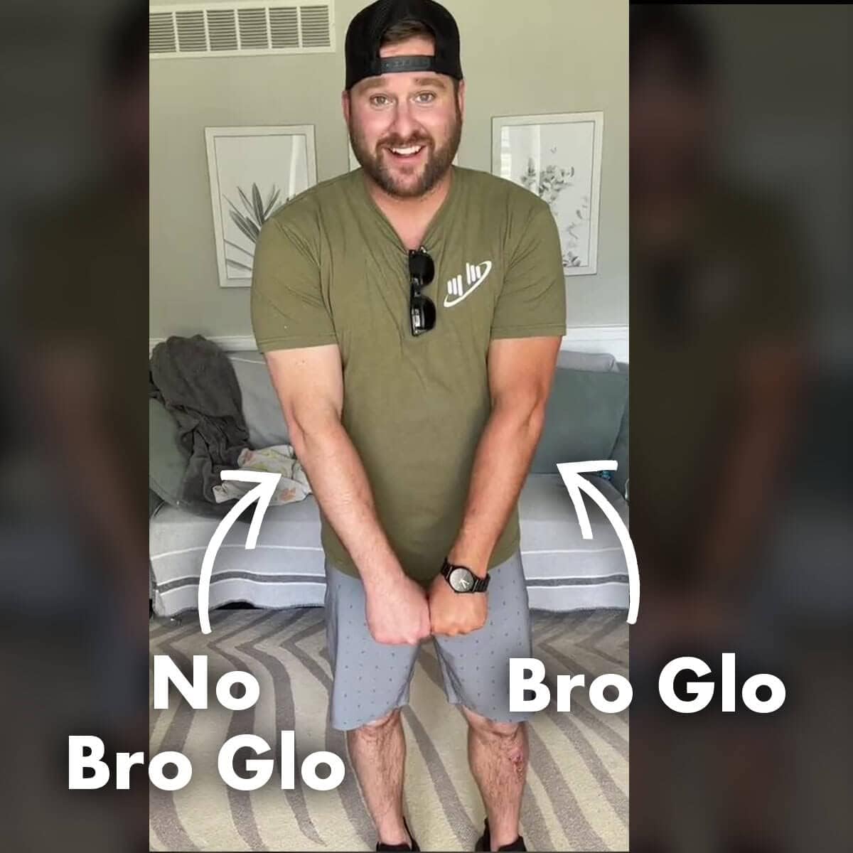 Bro Glo self tanner drying mousse in quick-drying action.