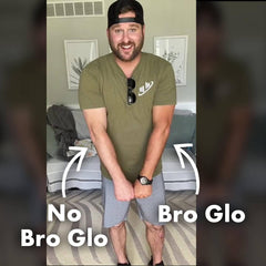 Bro Glo self tanner drying mousse in quick-drying action.