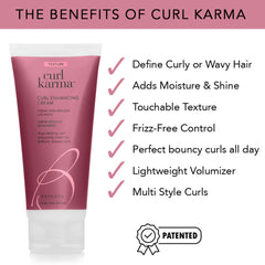 Brocato Curl Karma shiny frizz-free hair showcases enhanced manageability.