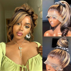 Brofiri honey-blonde wig 360 lace front natural parting for versatile styling.