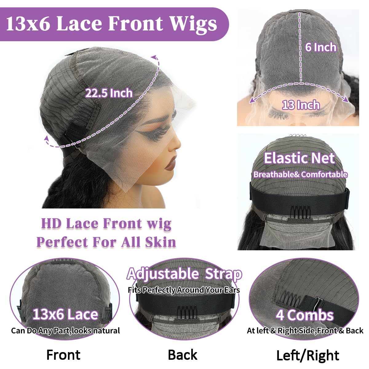 Brofoe glueless-cap closeup shows secure breathable fit for all day comfort