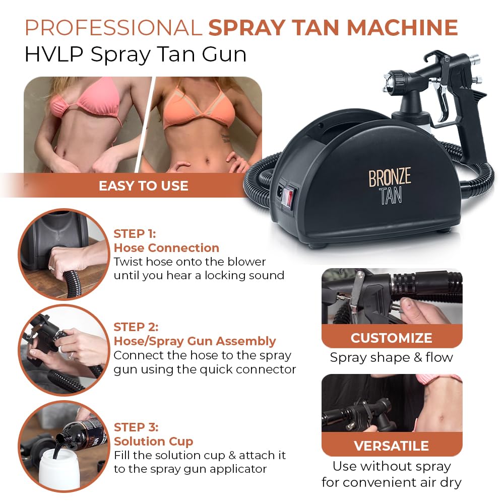 Bronze Tan airbrush tanning kit demonstrates precision for smooth, even applications