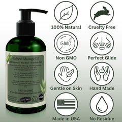 Brookethorne Naturals Refresh Massage Oil hand application showcasing soothing massage.