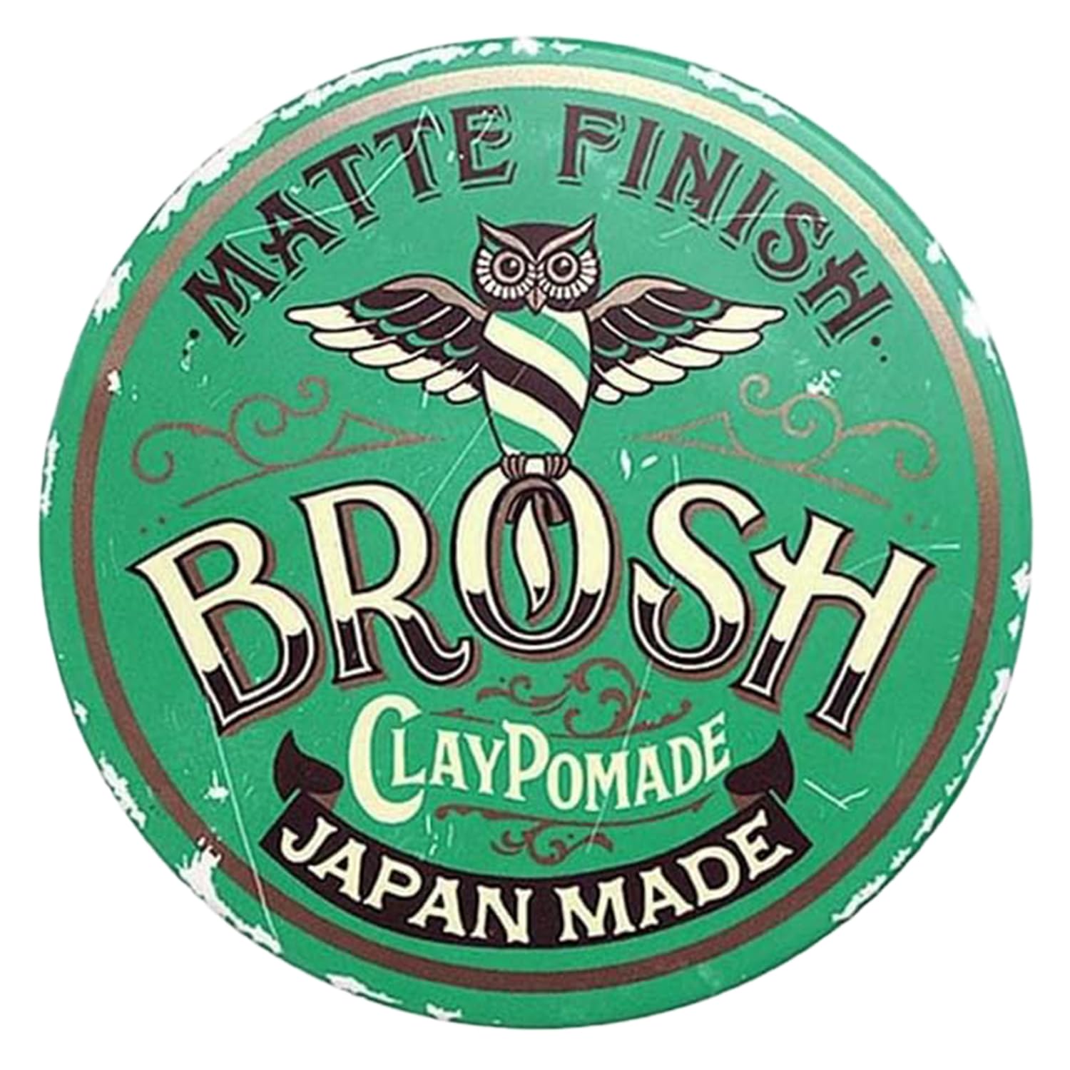 BROSH Matte Finish Clay Pomade jar shows compact 4 oz packaging with matte finish.
