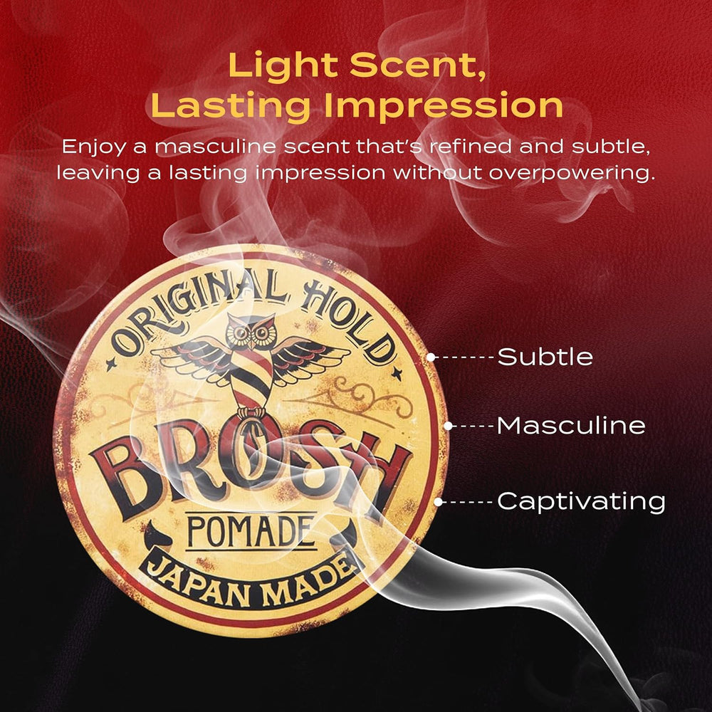 BROSH Original Pomade Japanese craftsmanship showcases premium quality.