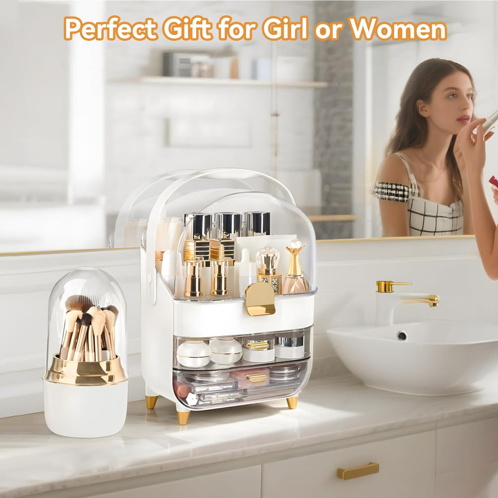 Brothersbox makeup organizer rose gold gift-ready design suits birthdays or holidays