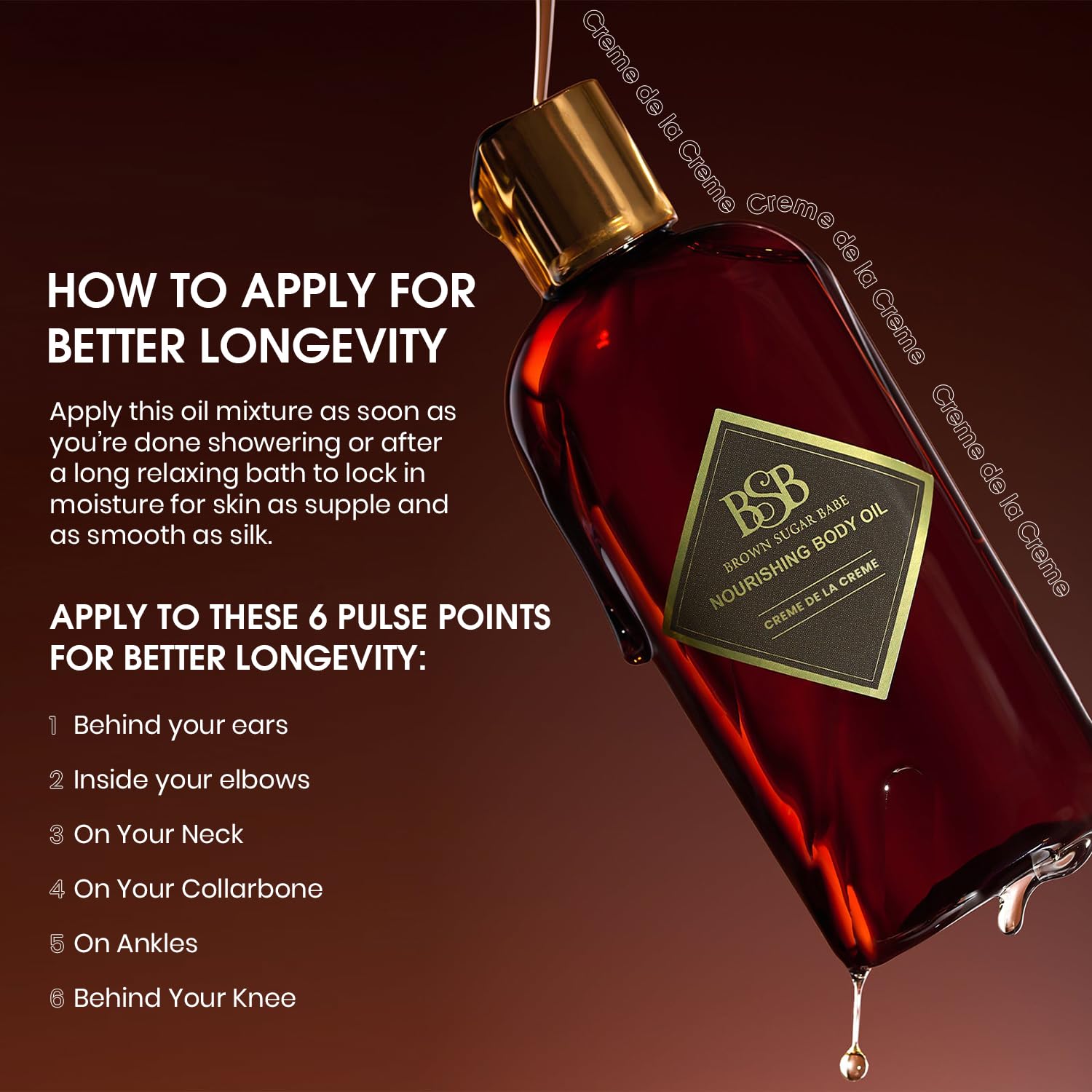 Brown Sugar Babe long-lasting scent lingers with brown sugar, tonka bean, and musk.