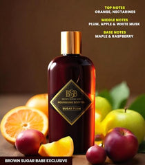 Brown Sugar Babe Sugar Plum oil-closeup: silky, non-greasy finish after application